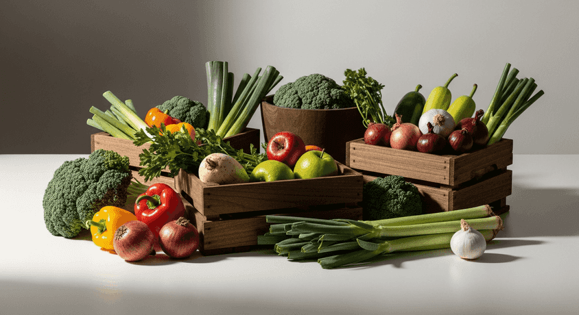 Abstract illustration of food importing to Canada