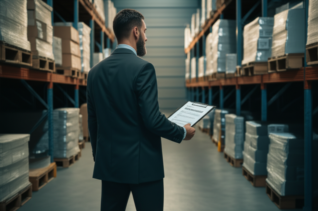 Blog featured image: A man in a warehouse with a importing checklist on a clipboard