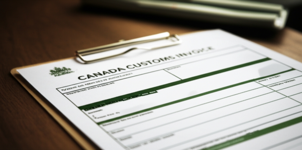 Blog featured image: Canada Customs Invoice. Focus in on the Importer of record.