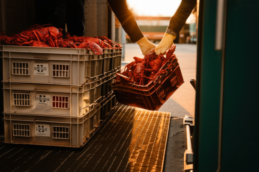 Blog featured image: A shipment of lobster getting loaded onto a truck