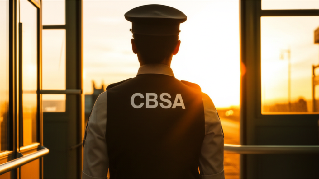 Blog featured image: image of a CBSA officer standing at a border crossing