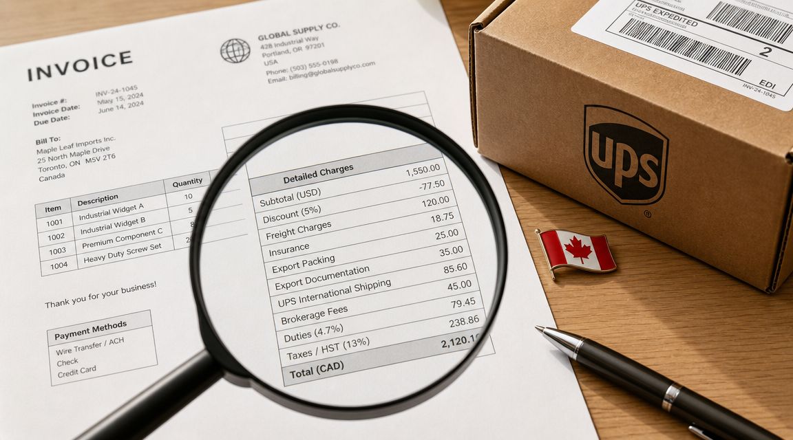 UPS Canada Customs Brokerage Invoice Explained